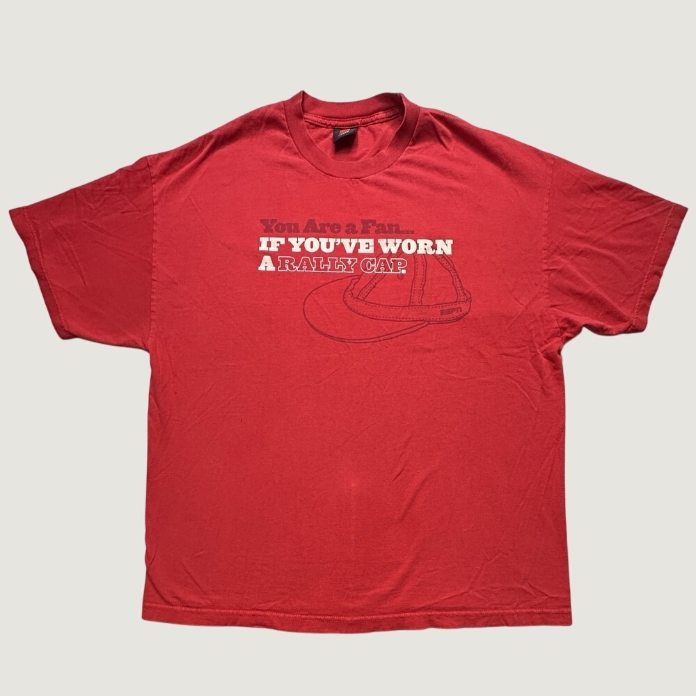ESPN T-Shirt Mens XXL Red Rally Cap Graphic Short Sleeve Sports Tee